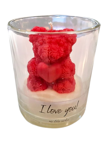 Candle red teddy bear