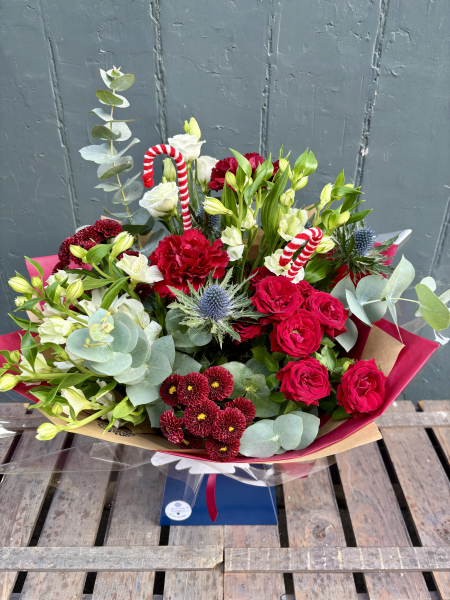 Festive red candy cane ha