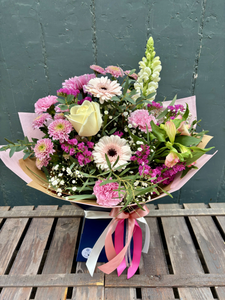 Pink garden hand tied