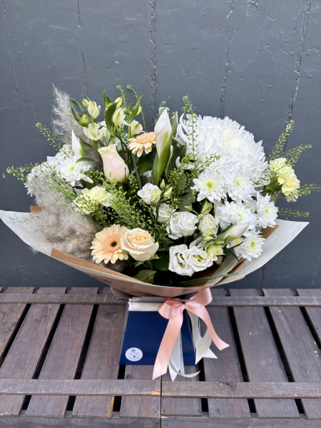 Peach-ivory hand tied