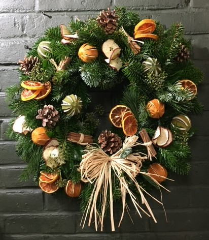 Traditional door wreath