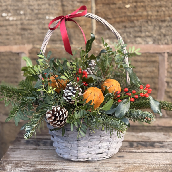 Cozy christmas basket