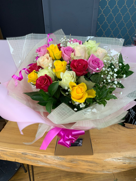 Multi coloured roses