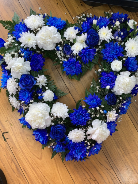 Blue and white heart