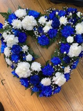 Blue and white heart