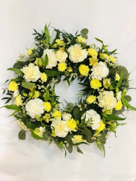 Yellow and cream wreath