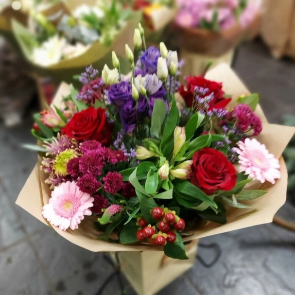 Rich romance hand-tied bouquet