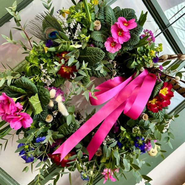 Living meadow farewell wreath