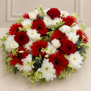 Red-white open wreath