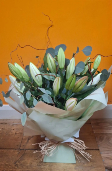 White oriental lilies