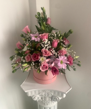 Pink hat box