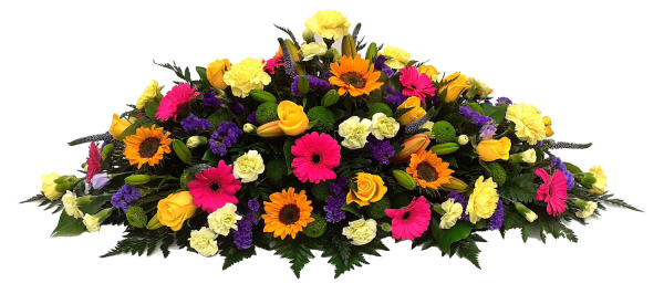 Vibrant casket spray