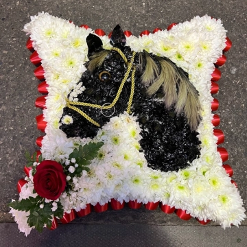 horses-head-on-cushion-funeral-tribute