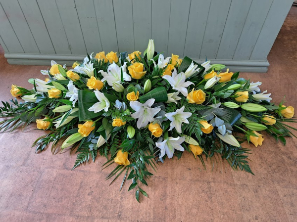 Lily-rose casket spray