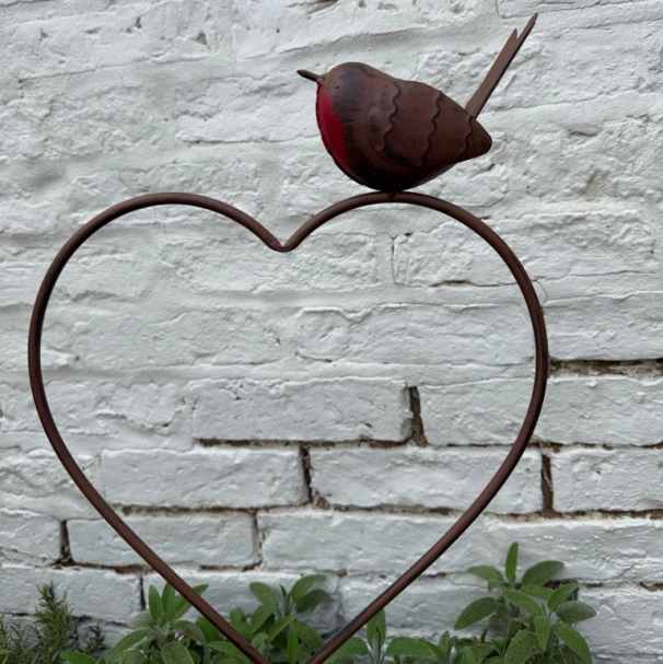 Garden stake robin