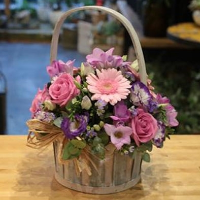 Pretty pink basket