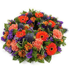 Orange and purple wreath