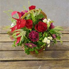 Red rose basket