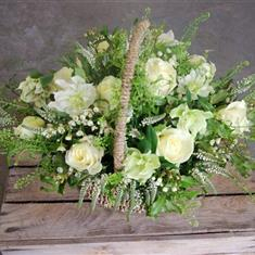 White basket arrangement