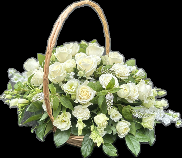 White rose elegant basket