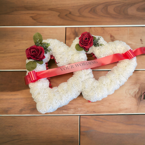 Silk double open heart