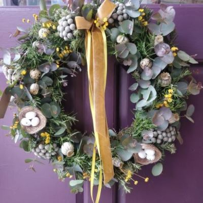 Spring door wreath