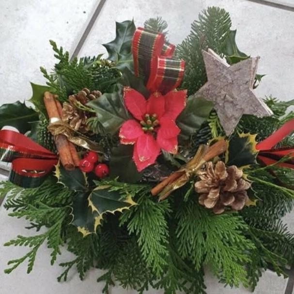 Christmas grave logs