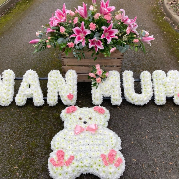 Floral funeral letters