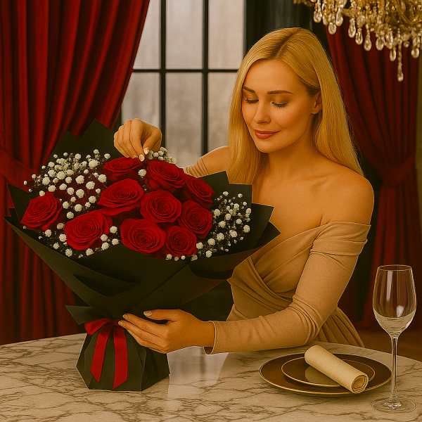 Life of red roses bouquet