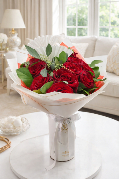 Hand tied roses deluxe