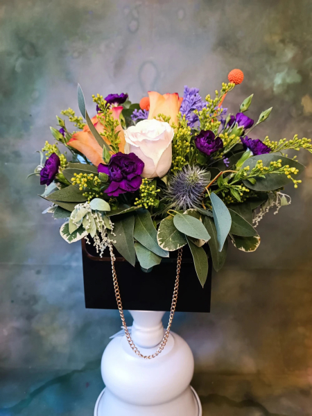 Black handbag arrangement