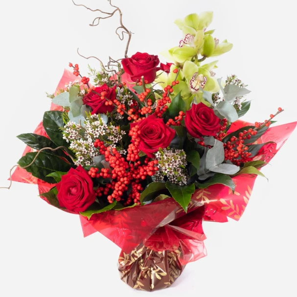 christmas-sensation-festive-flower-hand-tied-with-luxury-red-roses-1