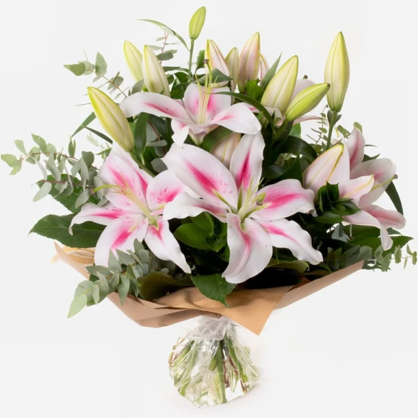 star-gaze-pink-oriental-lilies-hand-tied-bouquet-1