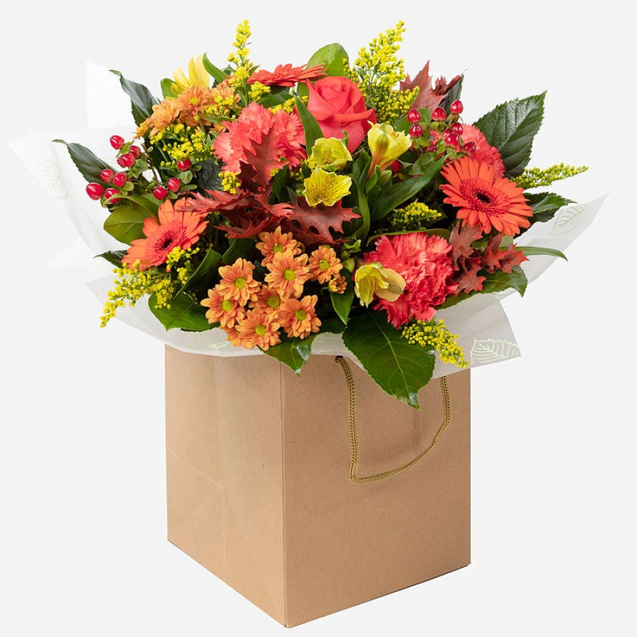 Honey-spice autumnal flowers and foliage in kraft gift bag spice autumnal flowers and foliage in kraft gift bag honey spice autumnal flowers and foliage in kraft gift bag