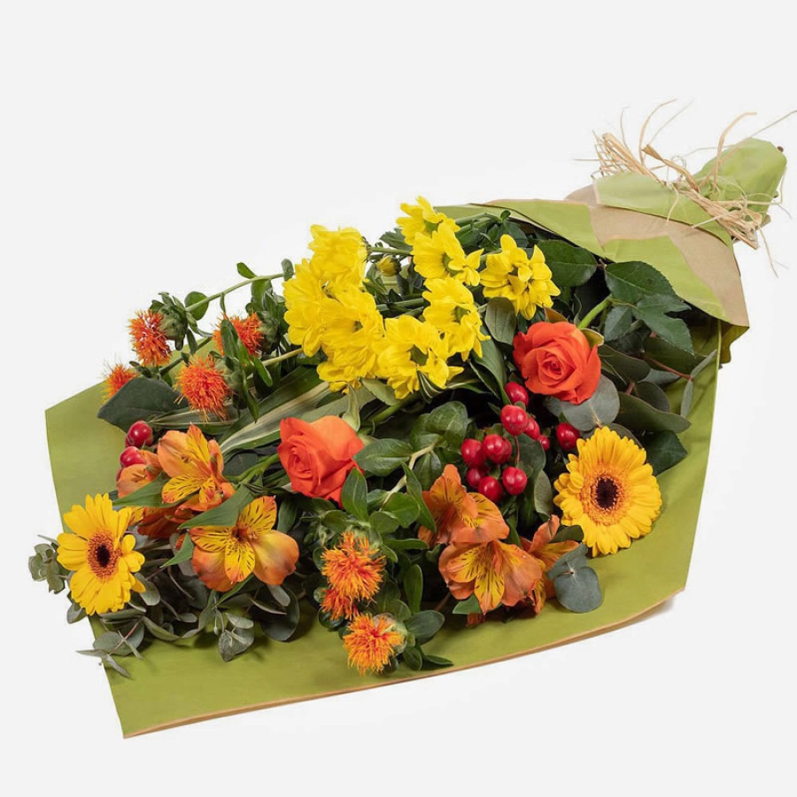 Harvest drops-autumnal bouquet with eco-friendly kraft wrap friendly kraft wrap harvest drops autumnal bouquet with eco friendly kraft wrap